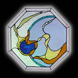 Contemporary Abstract Stained Glass Window