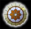 Stained Glass Meditation Window in Gold