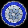 Stained Glass Meditation Window in Blue