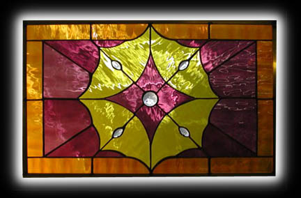 stained glass window panels. Rectangular Star Stained Glass