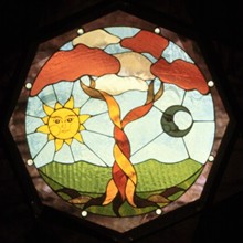 Sun, Moon, & Tree Window