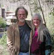 stained glass artisans Ann and Steve at Falling Water