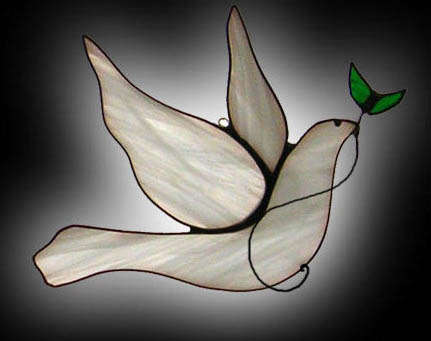 stained glass Peace Dove suncatcher