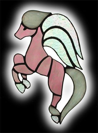 Leaping pegasus suncatcher stained glass pegasus suncatcher