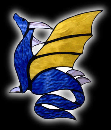 Flying Dragon suncatcher stained glass Dragon suncatcher
