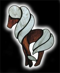 Stained glass Pony suncatcher