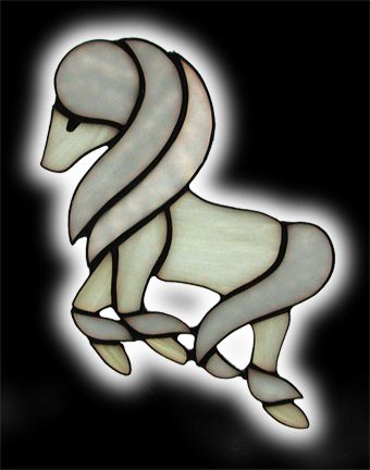 stained glass Pony suncatcher