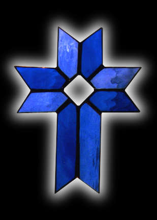 stained glass Christian Cross Suncatcher