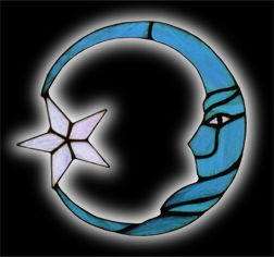 moon and star suncatcher stained glass Moon + Star suncatcher