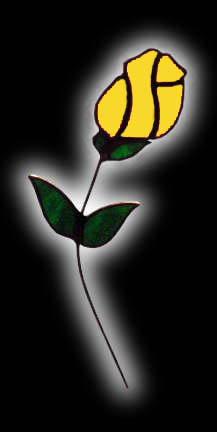 stained glass Yellow Rose suncatcher