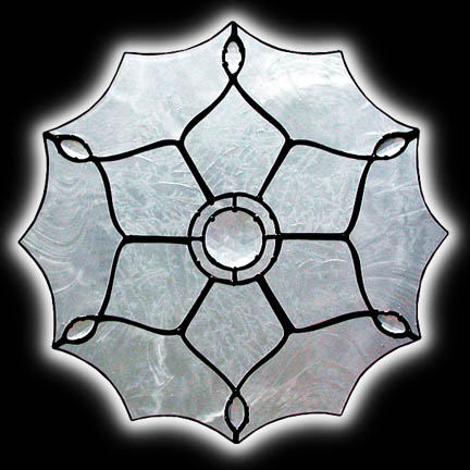Floral Stained Glass Window Panel